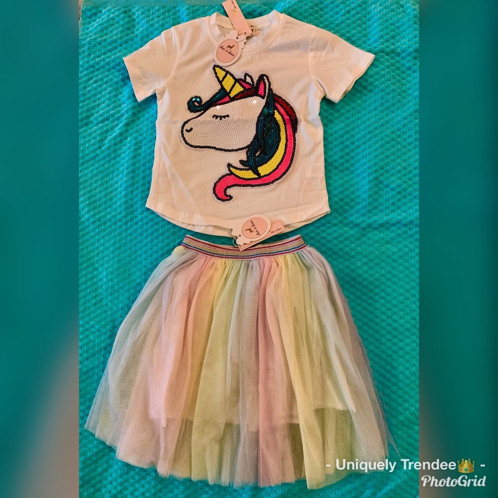 👑Beautiful Sequin Top & Skirt Set for Kids.